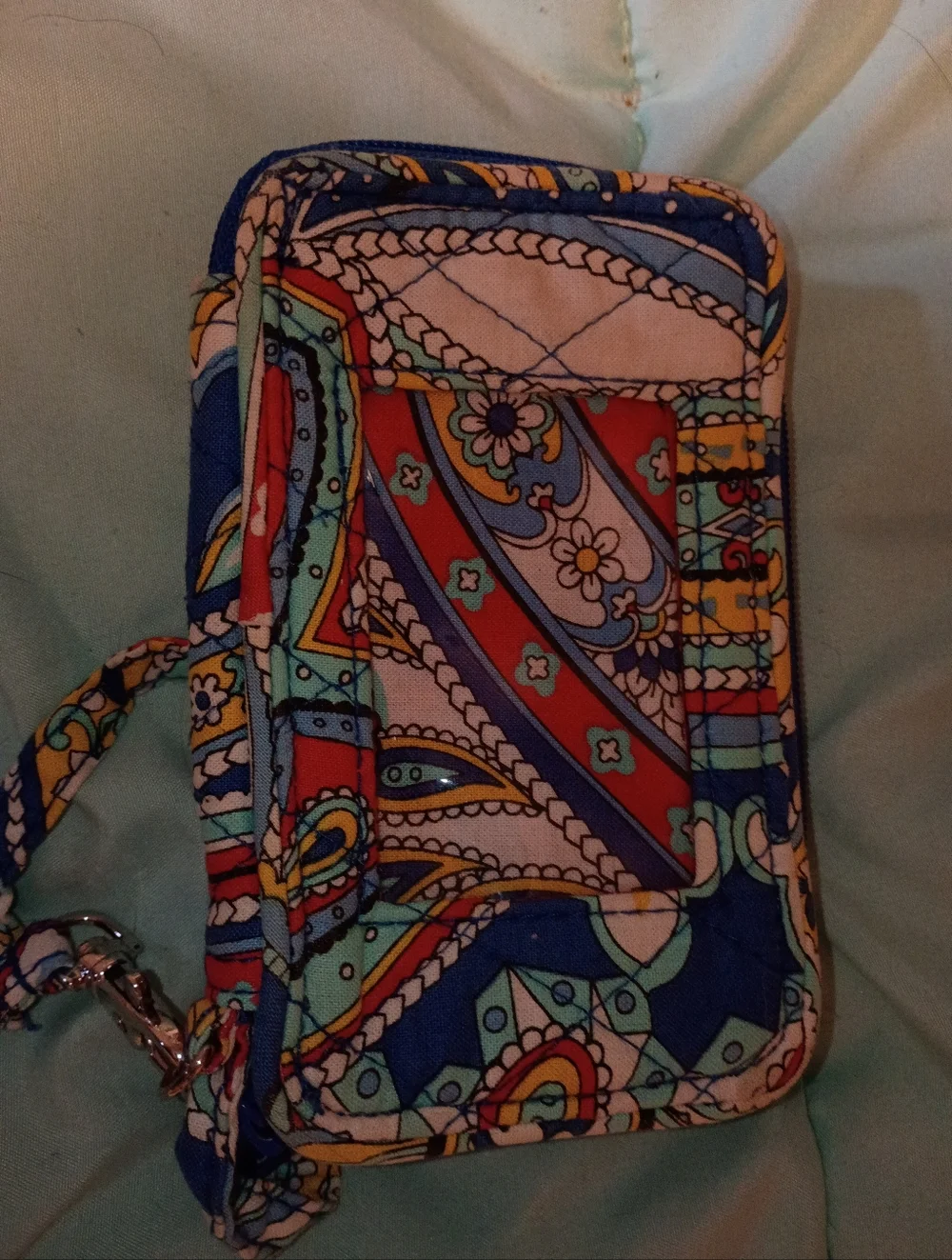GUC Vera Bradley Marina Colorful Paisley Floral Wristlet Wallet 2013 Retired - Picture 2 of 4